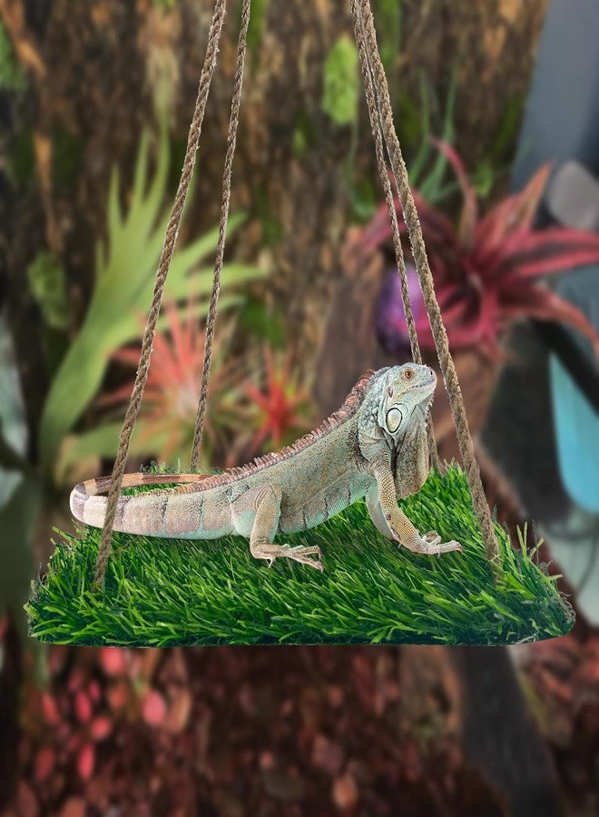 FlidRunest Large Green Bearded Dragon Hammock, Soft Bearded Dragon Hammock Swing Bed, Reptile Lounger Terrarium Hanging Hammock for Hermit Crab, Bearded Dragon, Lizard - Image 3